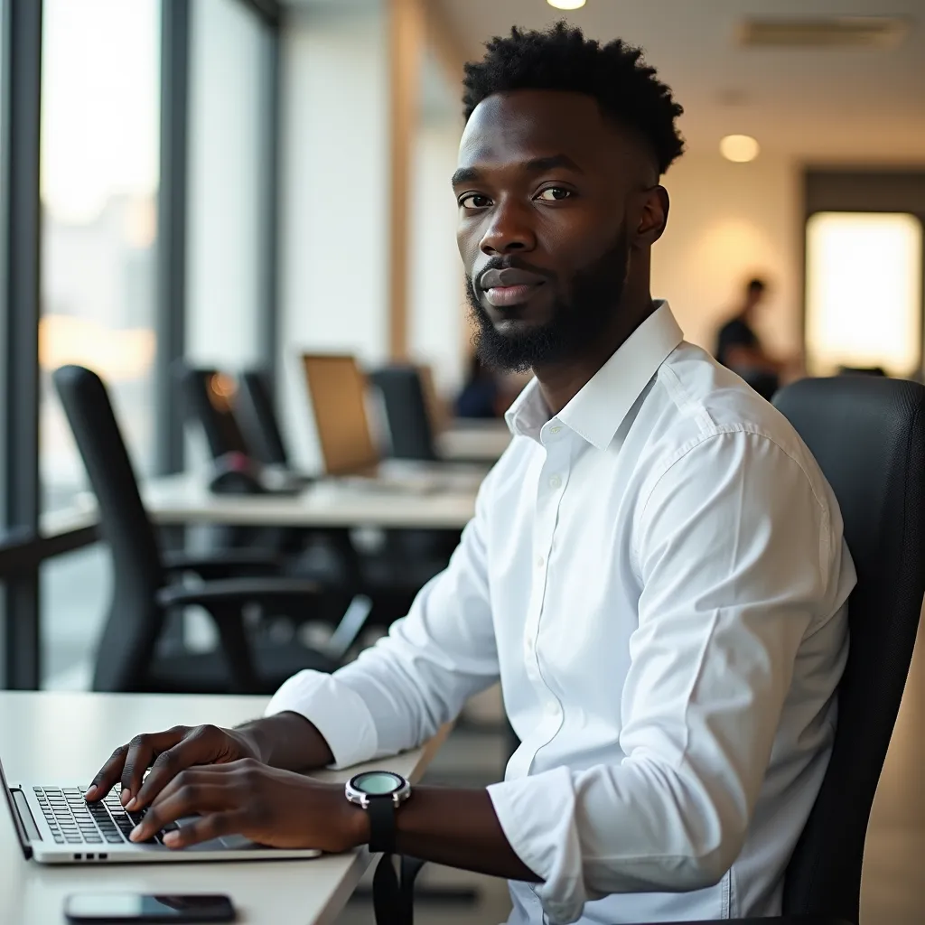 Una persona organizza le proprie attivita al laptop in un ufficio open space